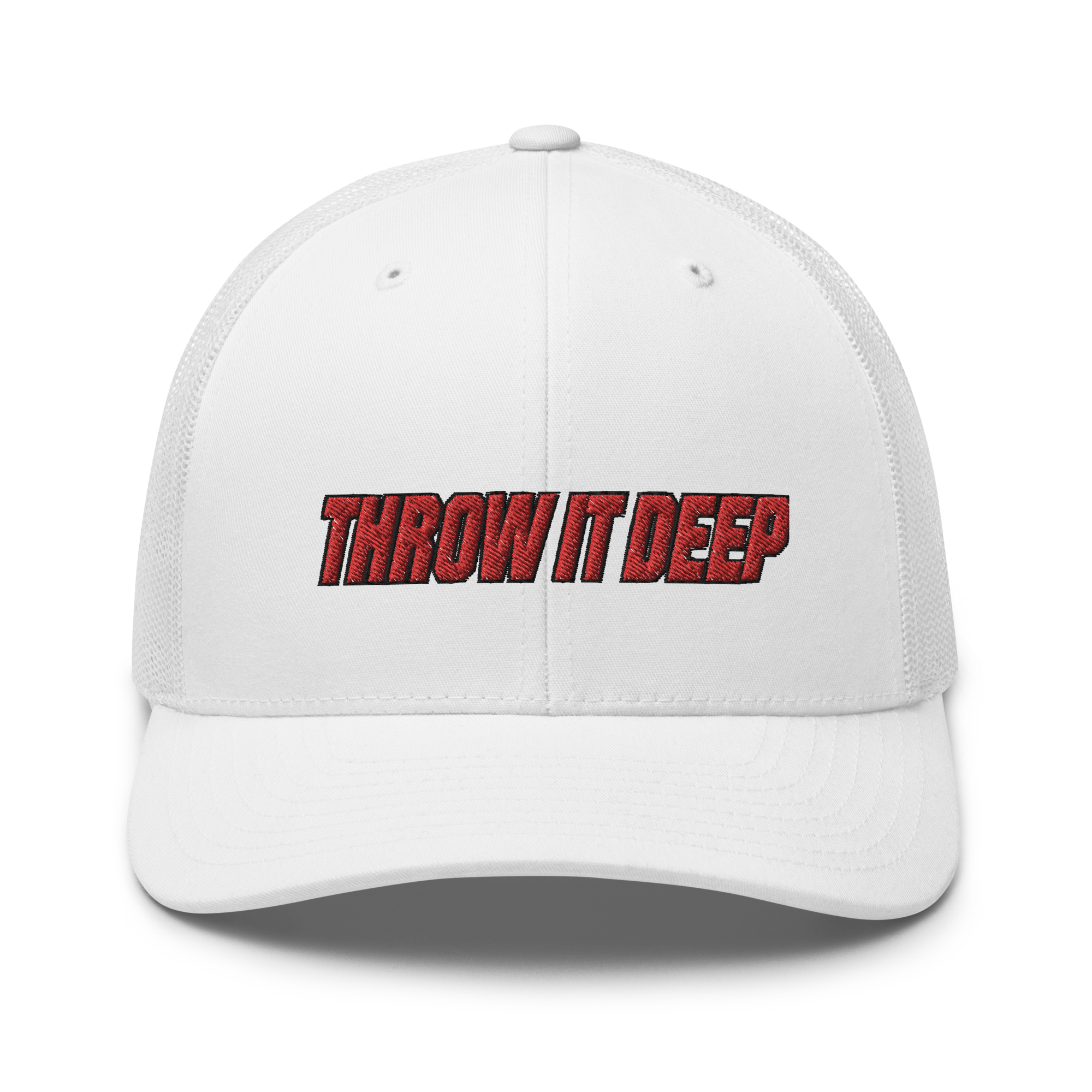 Throw It Deep Trucker Hat (White)