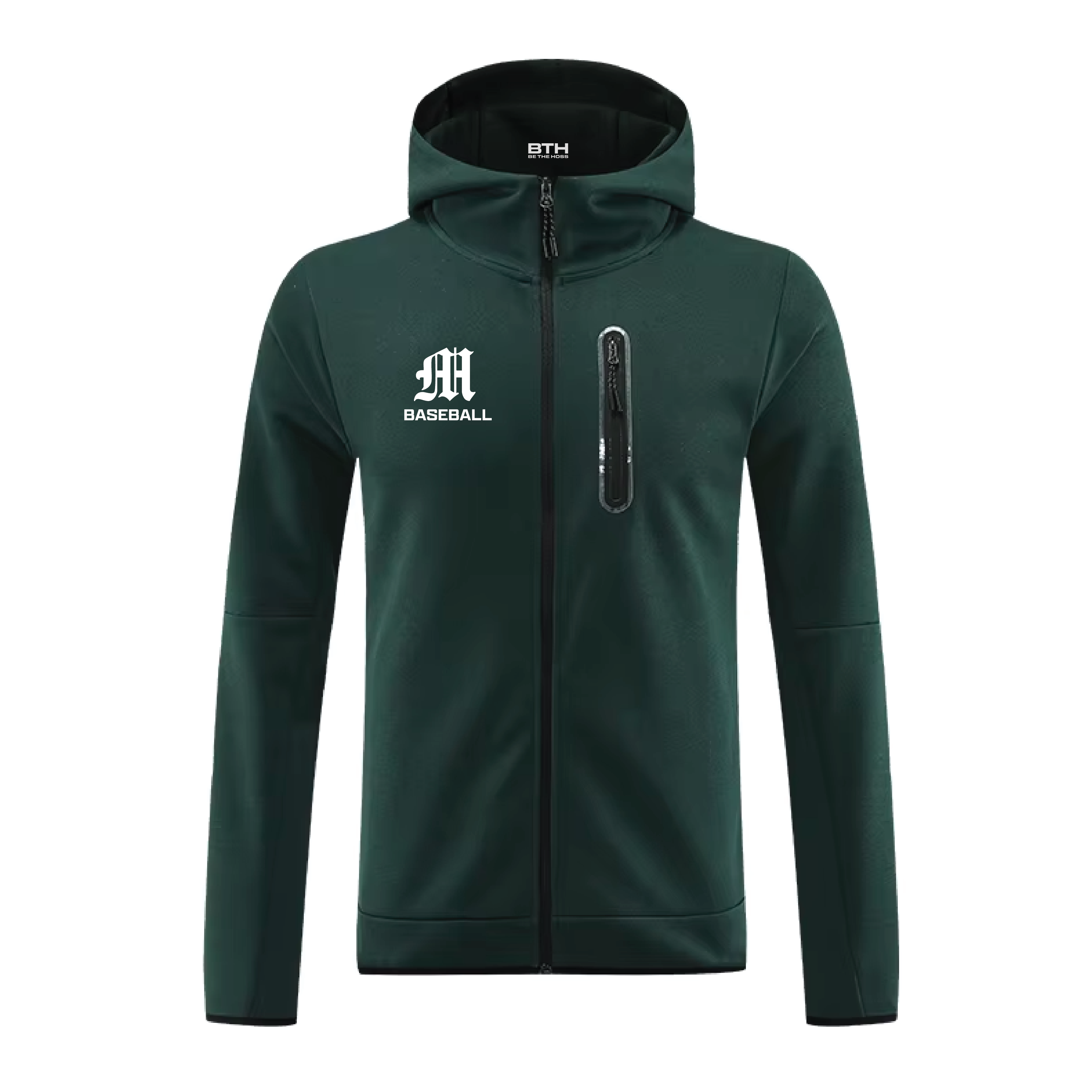 Magnet Baseball Full Zip Winter Hoodie - Green