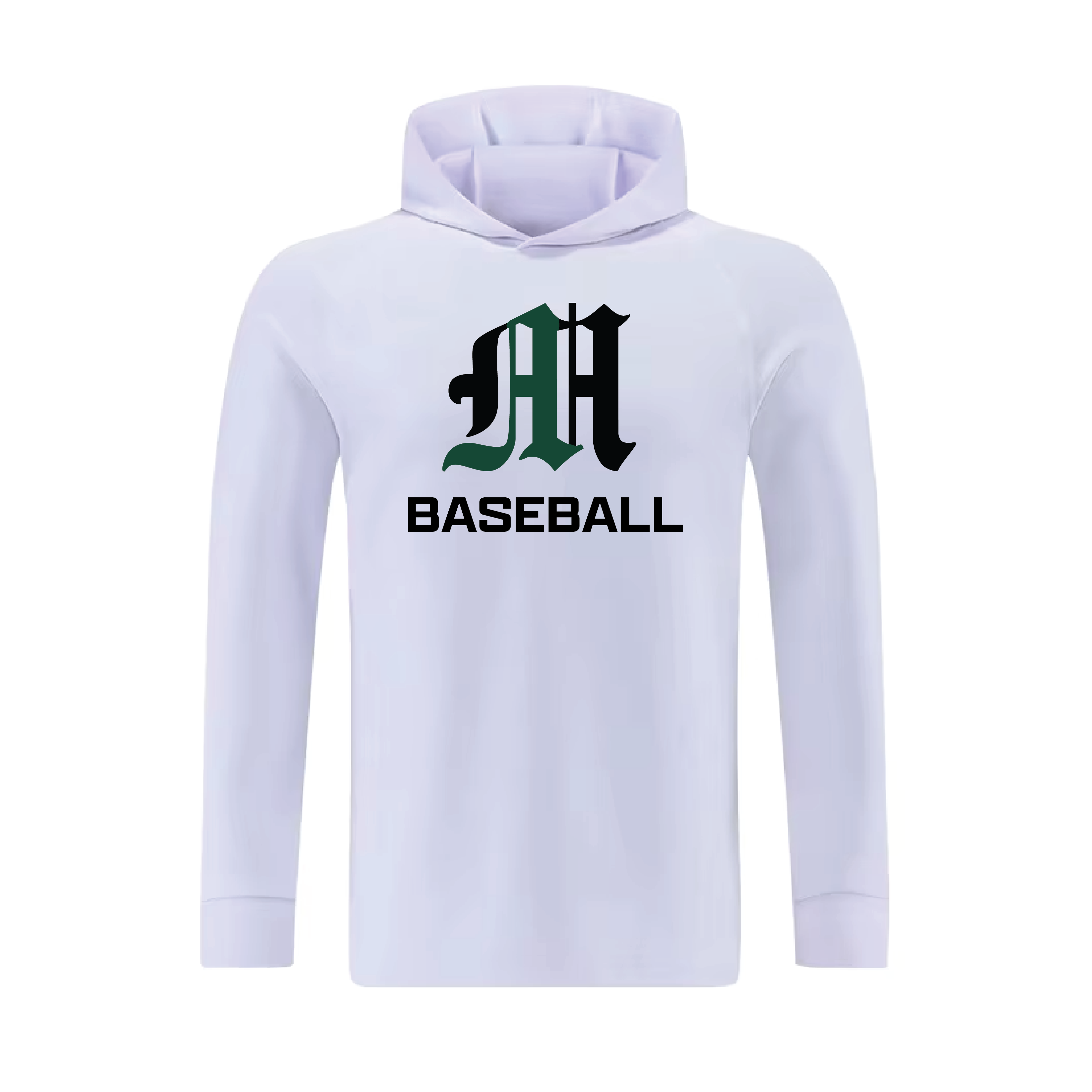 Magnet Baseball Long Sleeve Hoodie - White