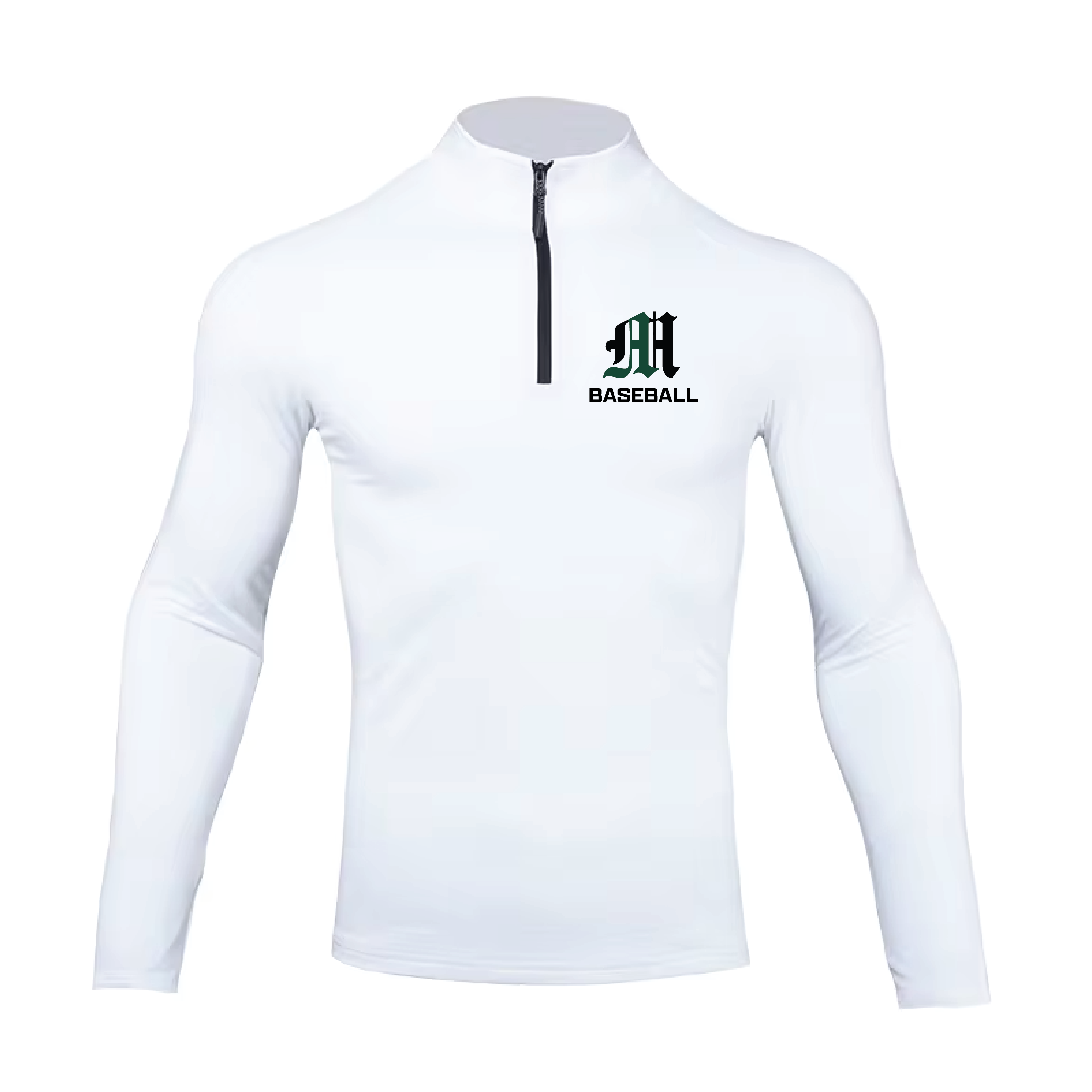 Magnet Baseball Quarter Zip Pullover - White