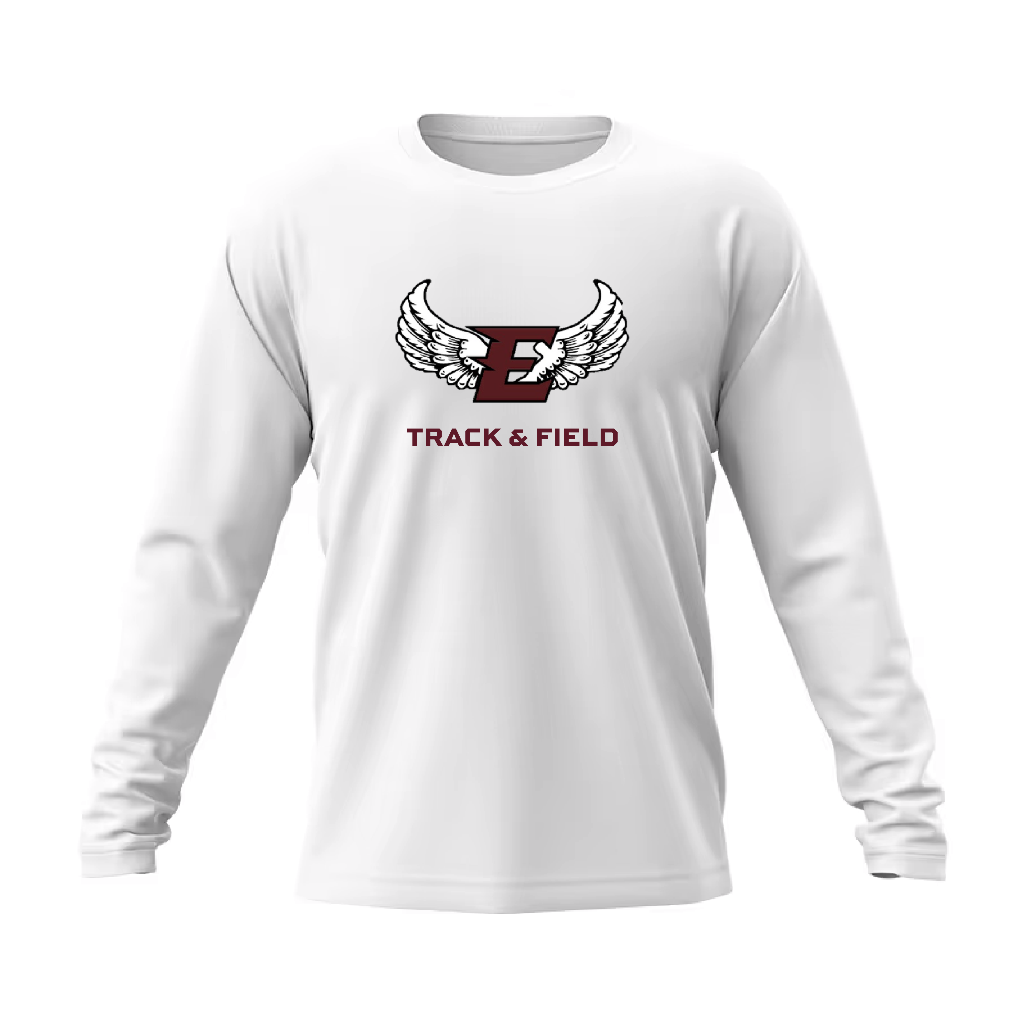 Elgin Track & Field Long Sleeve Performance Shirt - White