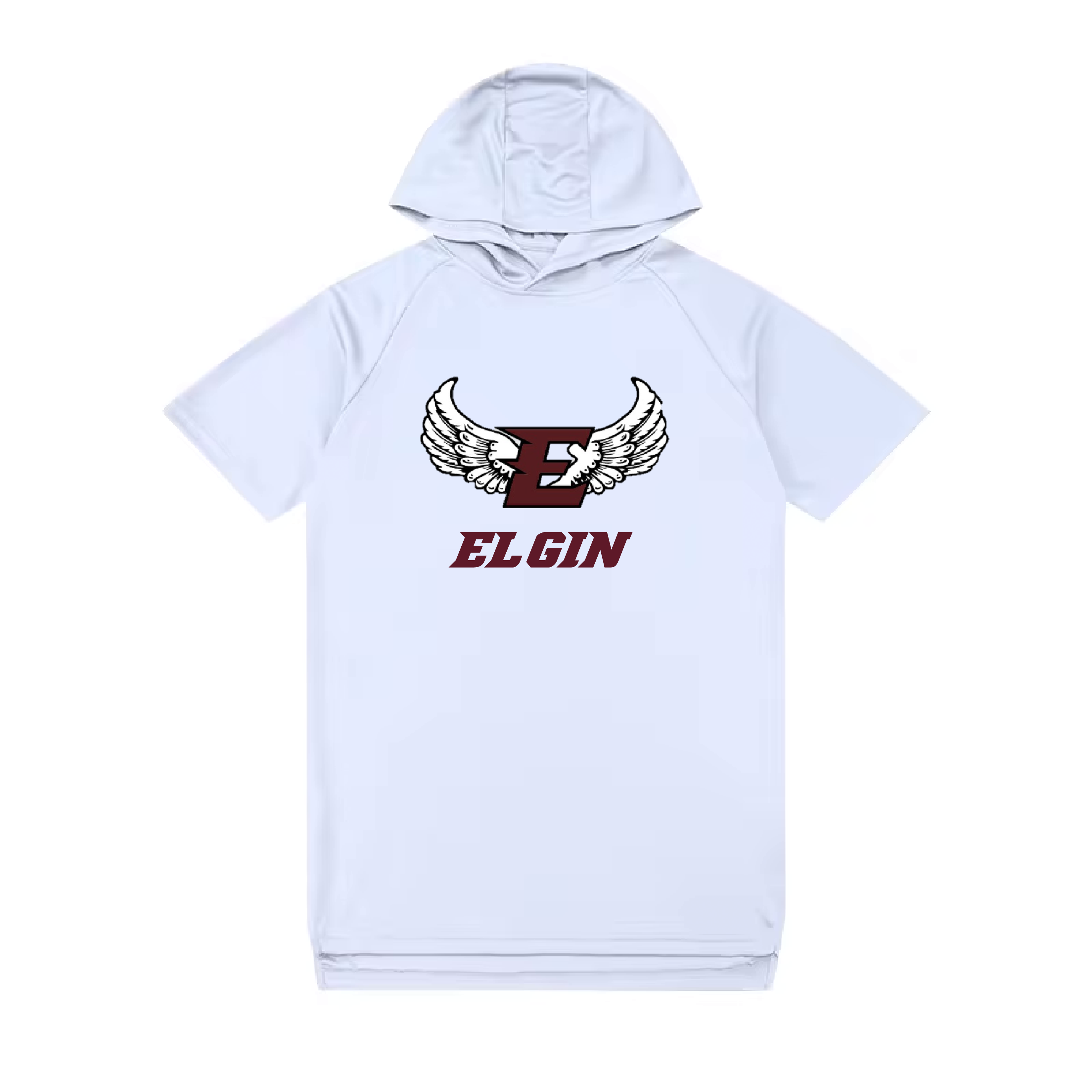 Elgin Track & Field Short Sleeve Hoodie - White