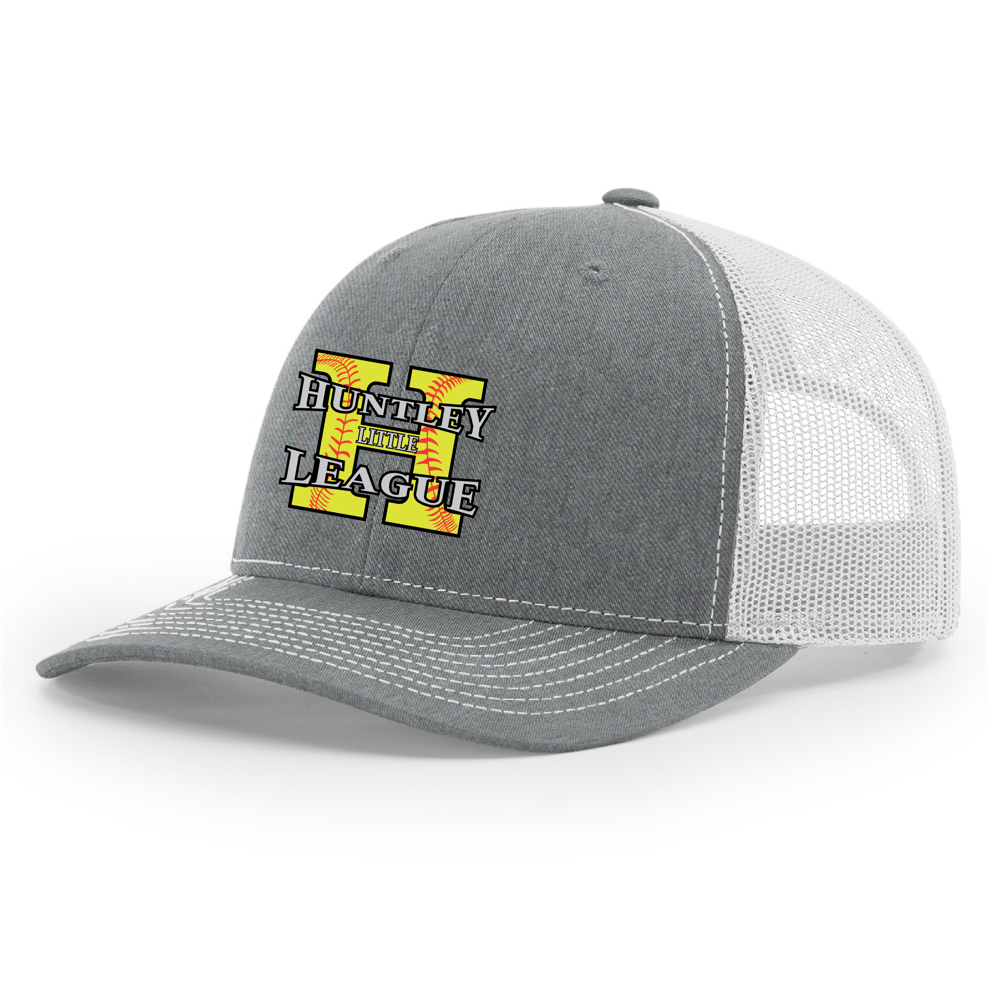 Huntley Yellow H Trucker Hat Grey/White