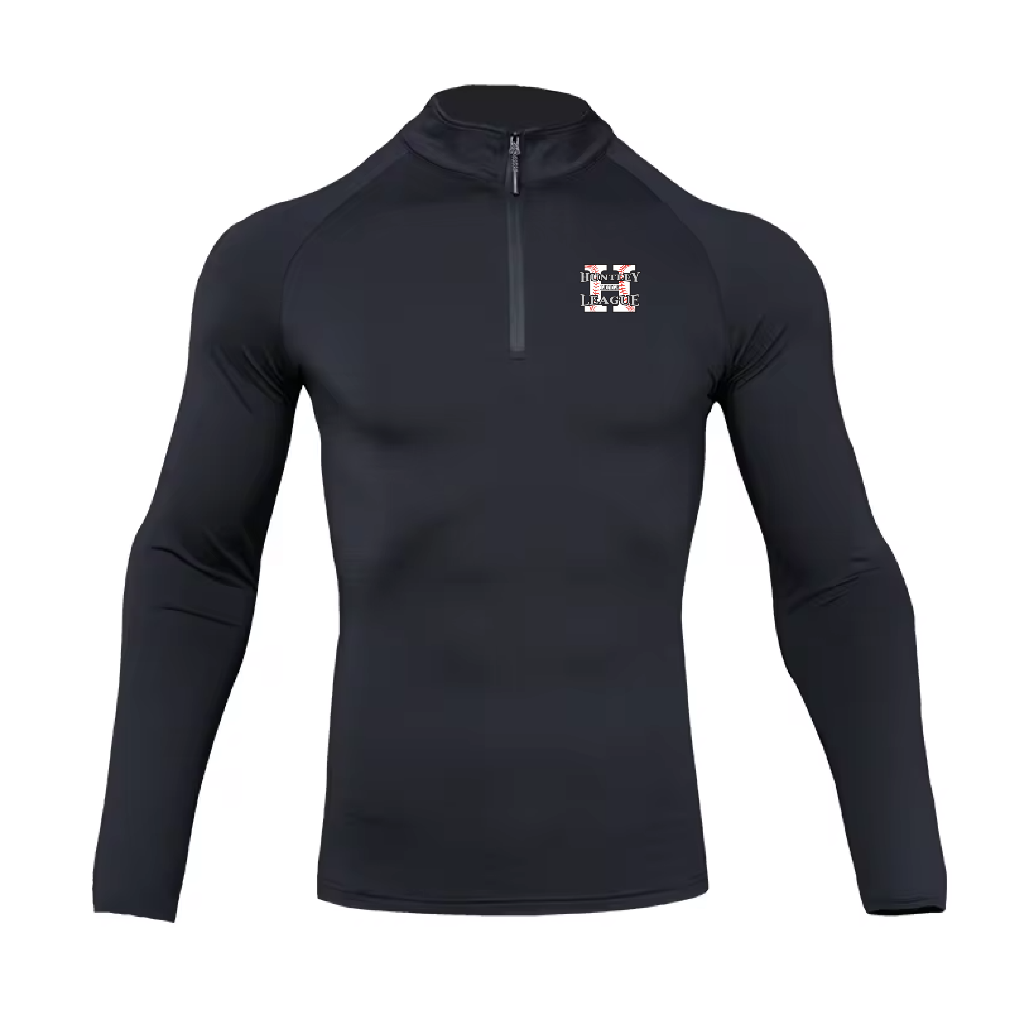 Huntley White H Quarter Zip Black