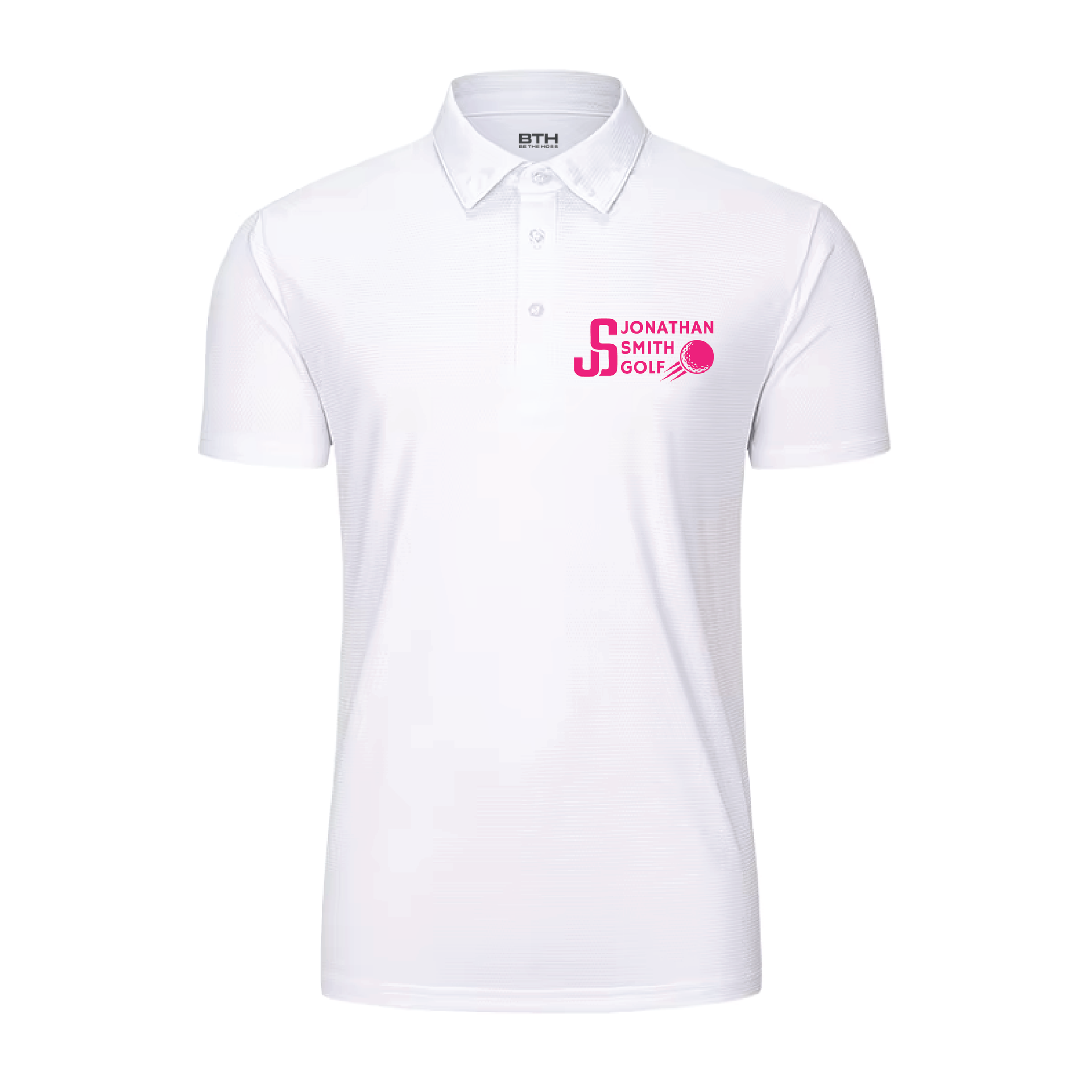 Jonathan Smith Golf Polo - White & Pink
