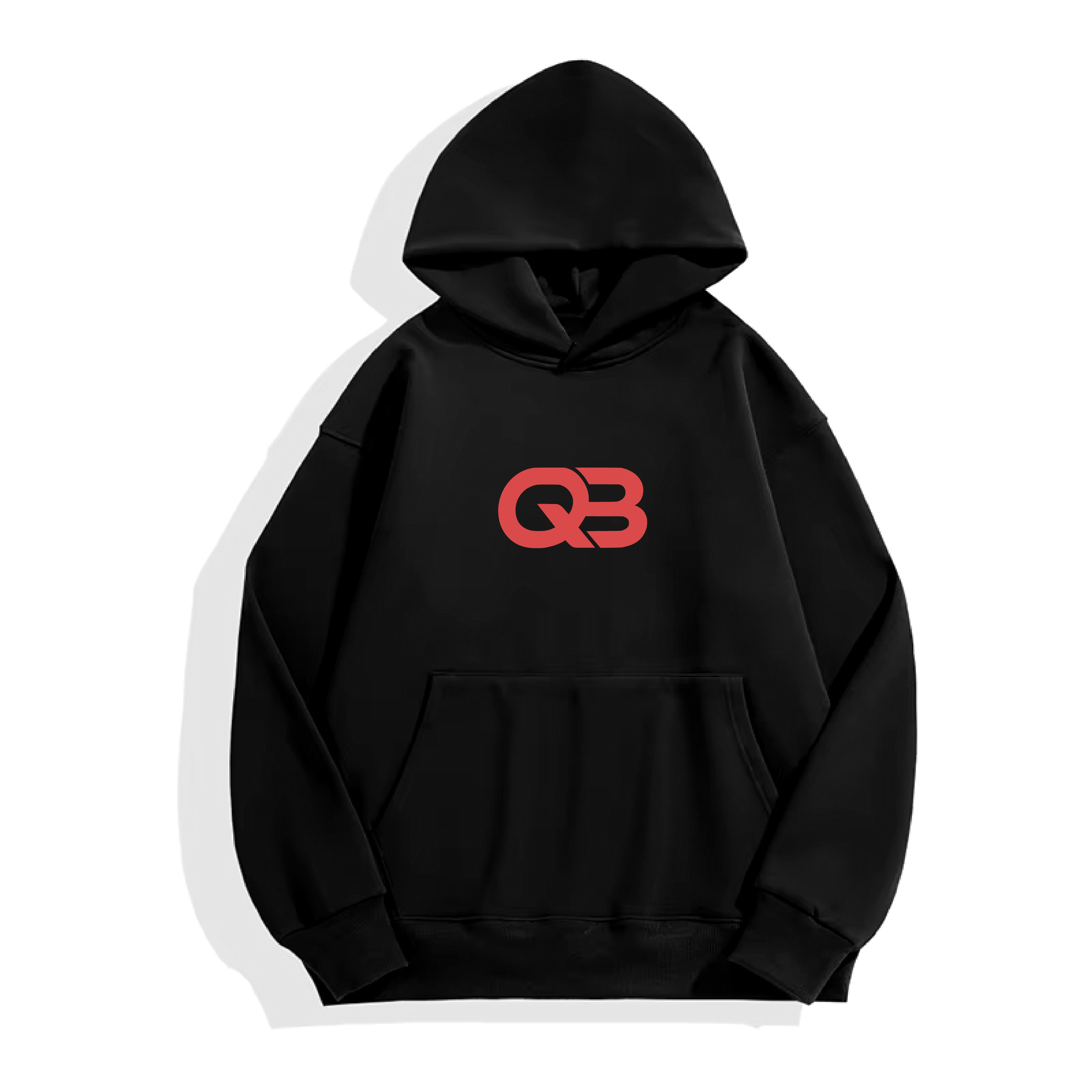 QB Era Oversized Hoodie QB Logo Black