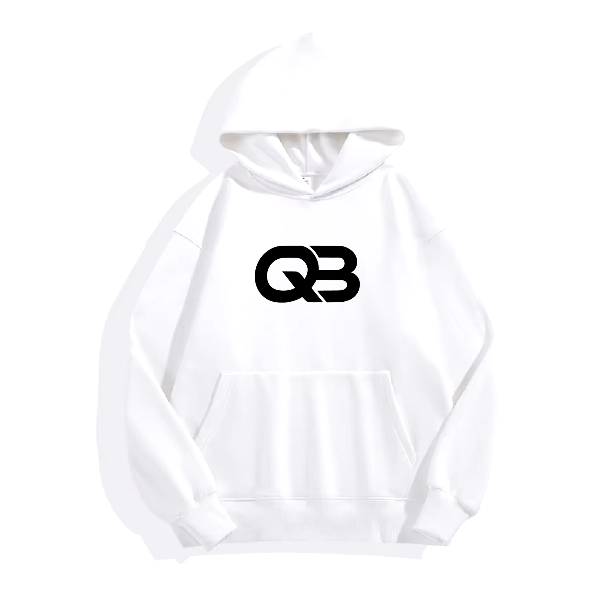 QB Era Oversized Hoodie QB Logo White