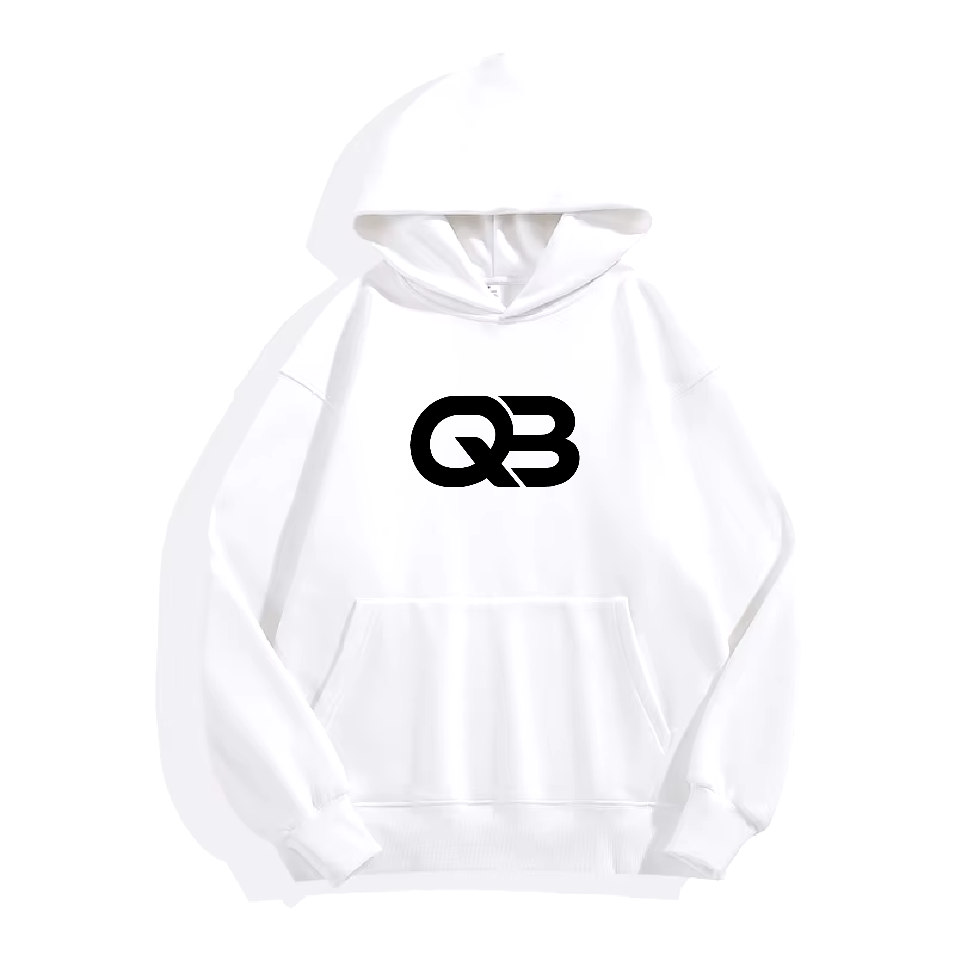 QB Era Oversized Hoodie QB Logo White