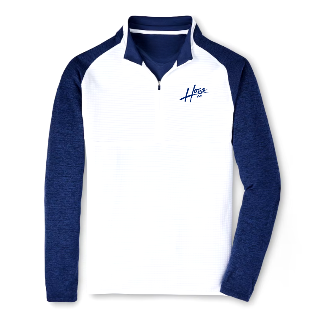 Hoss White and Blue Quarter Zip