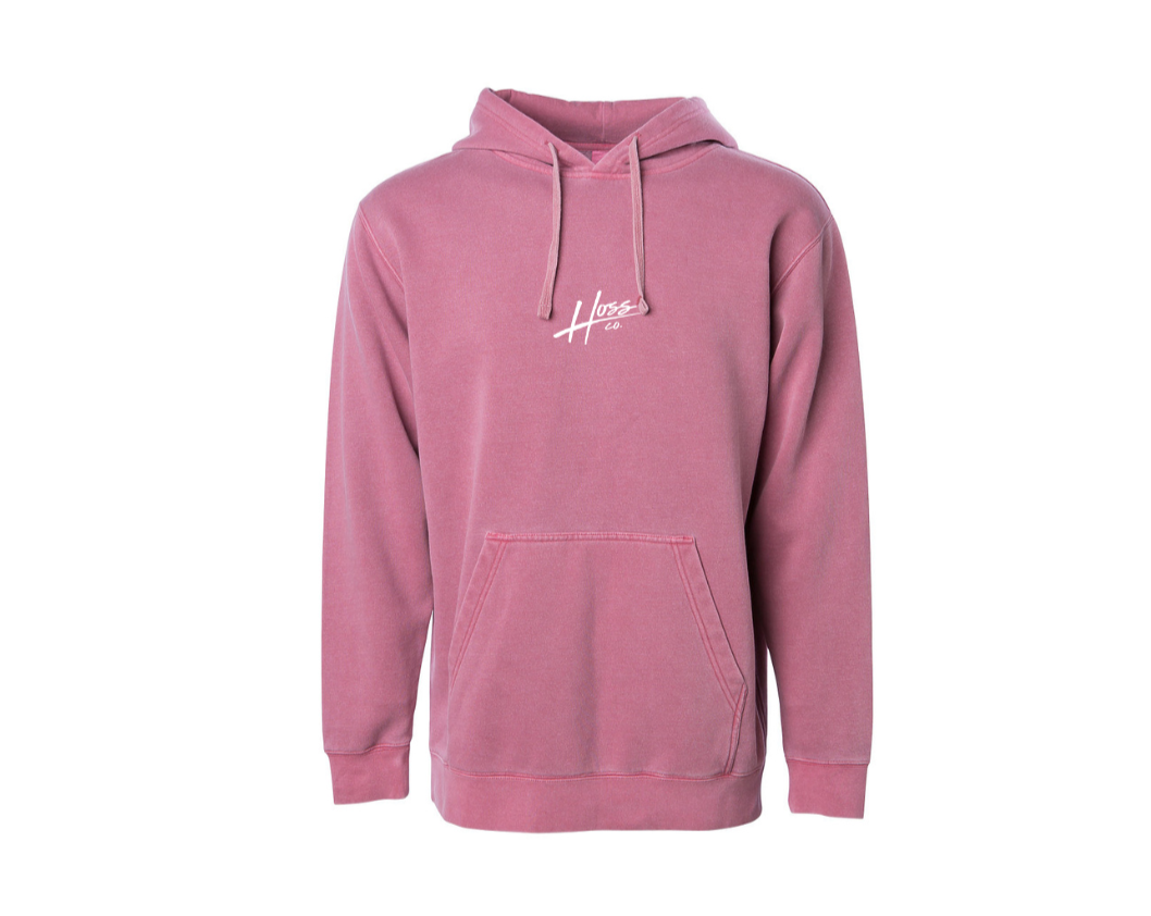 Unisex Maroon Pigment Dyed Hoodie